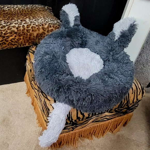 Dog Pet Bed Plush Dog Or Cat W Ears And Tail Grey New Wtag 2 Inch